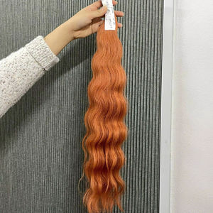Extensions de cheveux vietnamiennes couleur orange, cheveux vierges Remy, ondulation naturelle, 100g, longueur 8"-32" - Product Image 1