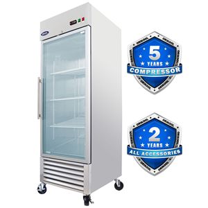 27 \ "commerciale in acciaio inox Reach-in Merchandiser frigorifero 23 Cu.ft Display Freezer frigo porta a vetri a battente LED - Product Image 1