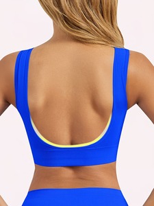Female Seamless <b>Low</b> <b>Back</b> Gym <b>Bra</b> High Elasticity Workout Tank Wide Ribbed Hem Band Training Active Wear Manufacturing - Product Image 6