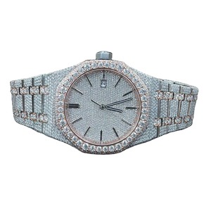 Montre de luxe personnalisée, best-seller, sertie de diamants Moissanite DVVS, qualité supérieure, neuve, pour homme et femme, prix de gros - Product Image 1