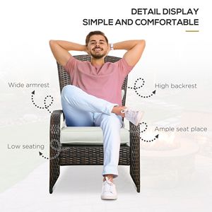 Sedia Adirondack Impilabile Pieghevole con Schienale Alto Curvo e Cuscini Morbidi, in Vimini e Rattan per Esterni, Resistente a Tutte le Condizioni Atmosferiche, Arredo per Braciere - Product Image 5