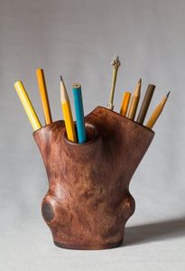 wooden pen organizer wooden writing cup wooden desktop cup wood stationery cup handcrafted wood storage <b>rustic</b> wood accessory ca - Product Image 4