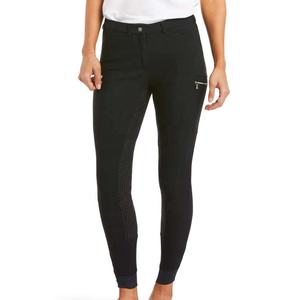 Pantalon d'équitation taille haute pour femme, vert olive, extensible dans quatre directions, fermeture boutonnée, couleur unie - Product Image 2