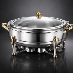 Luxury <b>Chafing</b> <b>Dish</b> <b>Buffet</b> <b>Set</b> Food Warmer Stainless Steel Hotel Catering Silver & GOLD Chaffing <b>Dish</b> for Restaurant Hotel - Product Image 1
