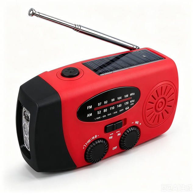 LX-992 Emergency Radio Solar & Hand Crank Powered AM/FM Radio LED Flashlight SOS Alarm Waterproof Power Outage Survival Features