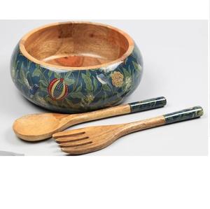 Atractivo Tazón de Madera Decorativo para Servir Alimentos, Tazón Redondo Natural para Ensaladas, Tazones de Bambú y Coco - Product Image 6