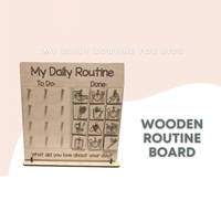 Tableau de tâches quotidiennes en bois pour enfants : liste de routines intelligentes