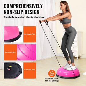 Palla da Yoga/Allenamento da 23 Pollici in ABS e PVC con Capacità di 660 libbre, con Bande di Resistenza, Mezza Palla per Esercizi - Product Image 4