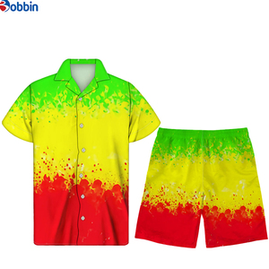 Collection d'été : Chemise boutonnée personnalisée pour homme, pantalon de plage à manches courtes, costumes pour homme grande taille, confortables et respirants - Product Image 4