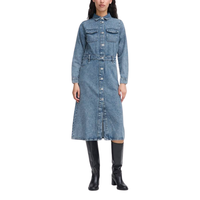 Robe chemise en jean boutonnée pour femme, tenue décontractée d'été, fabricant en gros sur mesure