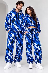 Conjunto Deportivo Unisex de Invierno 100% Algodón, Sudadera con Capucha, Pantalones Holgados, Top Corto, Ropa Casual para Parejas, con Logo, OEM - Product Image 3