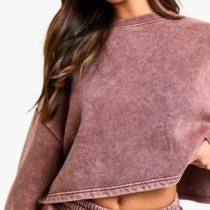 ชุดเซ็ต 2 ชิ้น เสื้อฮู้ดซิปเต็มตัวผ้าฟลีซพร้อมกางเกงขายาวทรงจ็อกเกอร์สำหรับผู้หญิง พิมพ์โลโก้ได้ตามต้องการ สไตล์โอเวอร์ไซส์ ล้างสีแบบสโตนวอช - Product Image 6