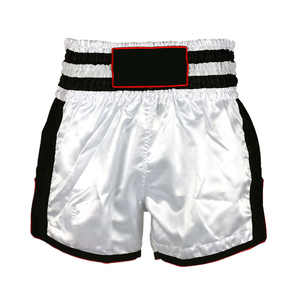 Shorts de boxe Muay Thai pour hommes, coupe confortable, impression personnalisée du logo OEM, respirants, en spandex et polyester. - Product Image 1