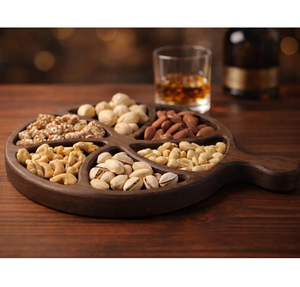 Bandeja de madera para frutos secos, artículo decorativo para mesa de café, plato de 3 compartimentos para aperitivos y frutos secos, artículo decorativo para mesa - Product Image 4