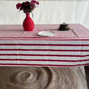 ผ้าปูโต๊ะลายทางสีน้ำเงินขาวสไตล์ทะเล ผ้าปูโต๊ะพิมพ์ลายบล็อกอินเดียสีน้ำเงิน ผ้าปูโต๊ะงานแต่งงาน ผ้าปูโต๊ะลายทางผ้าฝ้าย - Product Image 3