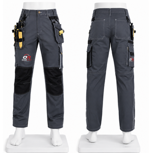 กางเกงทำงาน ORVO Sports รุ่น Unisex สีเทาเข้ม มีกระเป๋าใส่เครื่องมือ ระบายอากาศได้ดี ได้รับการรับรองมาตรฐาน CE ทนต่อการเสียดสี ผลิตจากโพลีเอสเตอร์/คอตตอน - Product Image 1