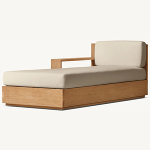 Chaise longue en teck en promotion, style moderne, idéale pour l'extérieur et la plage, durable et de bonne qualité. - Product Image 3