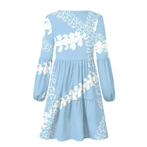 Vestido Largo Floral Puakenikeni de Talla Grande - Vestido Maxi Hawaiano Personalizado para Mujer, Impresión Bajo Demanda, Ropa de Resort - Product Image 3