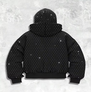 Nouveau Design Tendance 2026 – Sweat à Capuche Décontracté Hiver Orné de Strass avec Poches, Style Streetwear, Cagoule Intégrée, Service OEM - Product Image 2