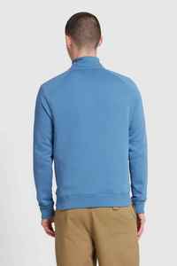 Sweat-shirt tricoté bleu pour homme, col montant, coupe droite, décontracté, pour l'automne, avec logo X Premium OEM ODM - Product Image 3