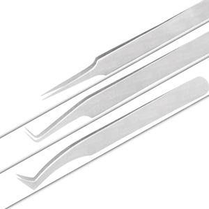 Comfortable grip tweezers for handmade <b>lash</b> <b>fans</b> smooth handle false <b>lash</b> extension straight and curved tweezers - Product Image 3