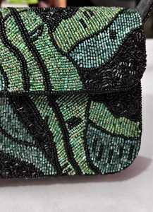 Bolso Rectangular Hecho a Mano con Cuentas de Vidrio y Bordado de Poliéster, con Patrón de Mariposas Coloridas, Artesanía Textil, Lavable, para Uso Diario - Product Image 6