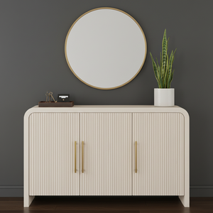 3 Doors Sideboard Coffee <b>Table</b> for Living Room Genuine Leather Living Room Furniture Factory Direct OEM ODM Custom Handcrafted - Product Image 3