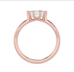 แหวนหมั้นเพชรทรงรีแบบสเต็ปคัท 10K โรสโกลด์สุดหรู 3.50 กะรัต - Product Image 2
