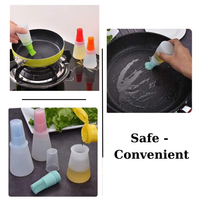 Bouteille d'huile de cuisson en silicone avec pinceau multicolore