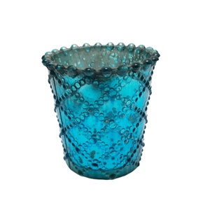 Hot Selling Designer round <b>Glass</b> Votive Holder Candle Jar 2-Color (White and Silver) Handicrafts for Christmas for Decorations - Product Image 3