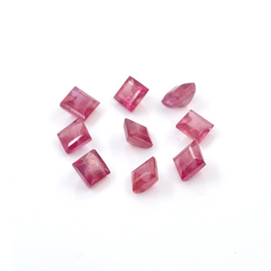 Rubis naturels de Bangkok, carrés calibrés de 7 mm, pierres précieuses de rubis naturelles facettées, prêtes à l'emploi pour la création de bijoux - Product Image 5