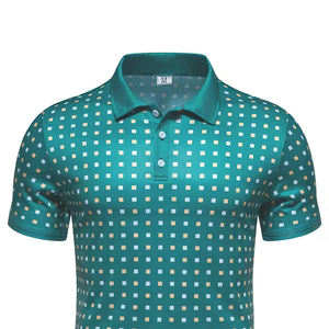 Polos de golf de poliéster de manga corta, atléticos, antiarrugas, sublimados, con estampado en caja, ajustados, para hombre. - Product Image 3