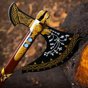 Hache Kratos God of War forgée en acier inoxydable de haute qualité, haches larges à dos plat, manche en bois de rose, hache Leviathan pour bricolage industriel - Product Image 6