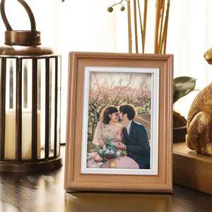 Rustic Wooden Photo <b>Frame</b> Tabletop Stand <b>Wall</b> Hanging Square Picture Display Holder Custom Natural Finish Handmade Framing - Product Image 5