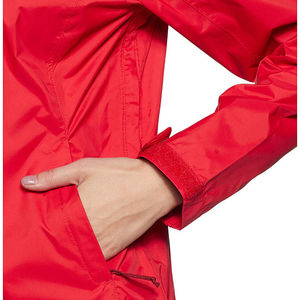 <b>Women</b> Red Hooded Zipper <b>Jacket</b> Lightweight Waterproof Wind Resistant Full Sleeve <b>Spring</b> Outerwear Casual Wear - Product Image 3