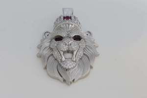 Colgante de León de Plata de Ley 925 con Moissanita VVS, Estilo Hip Hop, Lujo, Personalizado, Amuleto Animal, Joyería Streetwear, Pavé 3D, Venta al por Mayor - Product Image 3