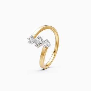Bague de fiançailles en or jaune pour femme, diamant taille brillant rond, style classique naturel - Product Image 2