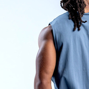 Men Muscle Fit Racerback Gym Fitness Tank <b>Top</b> with Spandex/Cotton Fabric Quick Dry Cartoon Pattern Embroidery Front Logo - Product Image 6