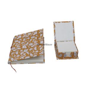 <b>Customized</b> Creative Indian Classy Hand Block Print Fabric Cover <b>Diary</b> Notepad Handmade Paper Decorative Sanganeri Welcome Gifts - Product Image 5