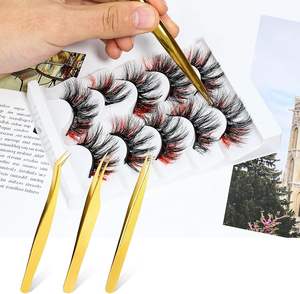 Pinces à cils de haute qualité en gros, étiquette privée, logo personnalisé, pinces à extensions de cils en acier inoxydable - Product Image 4