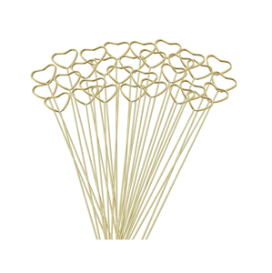 Metal Floral Place Card Holder Table Number Holders Heart Shape Flower Pick Clips for Floral Arrangement Golden Card Holder - Product Image 1