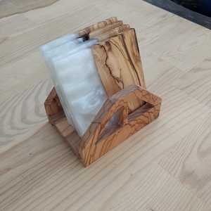 Modern Handmade Resin Epoxy Wooden Coaster Set Elegant Heat-Resistant Drink Coasters for Coffee Mugs, Cups & Glassware - Product Image 2