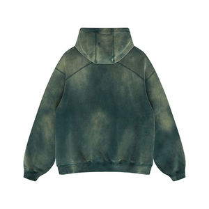 เสื้อฮู้ดดี้โอเวอร์ไซส์ผู้ชาย สีพื้น ผ้าฝ้ายเฟรนช์เทอร์รี่ สวมใส่สบายๆ สำหรับฤดูใบไม้ร่วง มีกระเป๋าหน้า ดีไซน์ถัก - Product Image 6