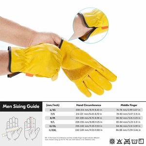 Patch Palm Reinforced Cowhide Grain Leather <b>Driver</b> Work <b>Gloves</b> Soft & Comfortable Heat Resistant Household Gardening <b>Gloves</b> - Product Image 3