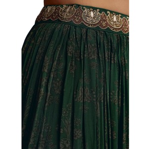 Green Crepe Printed Palazzo Suit With Gota Work Wholesale Women Ethnic Apparel Clothing Factory Bulk Supplier Fashion Clothing - Product Image 6