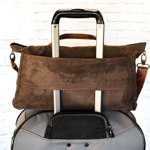 Bolsa de Viaje de Fin de Semana de Lona y Cuero, con Cierre, Impermeable, de Gran Capacidad, para Exteriores, de Alta Calidad, LCTB-0094 - Product Image 2