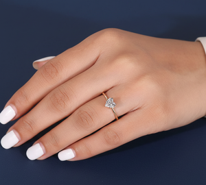 Anillo de Diamante Cultivado en Laboratorio de 1 Quilate, Corte Corazón, VVS2, Color F, Certificado IGI, Oro Amarillo, Anillo de Compromiso, Joyería Personalizada al por Mayor - Product Image 6