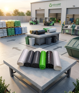 ถุงขยะโพลีเอทิลีน ถุงขยะขายดี ถุงใส่ขยะพลาสติก HDPE/LDPE/LLDPE ถุงใส่ขยะแบบกำหนดเอง - Product Image 1
