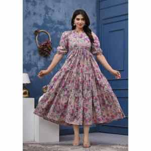 Vestido Maxi de Modal con Estampado Floral y Cuello en V para Mujer, Sin Tirantes, Largo hasta el Suelo, Lavable, Corte en A - Product Image 6