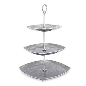 <b>3</b> <b>Tier</b> Stainless Steel <b>Cake</b> <b>Stand</b> Rectangle Shape Reusable Hand Wash Only Dessert Display for Celebrations <b>Cake</b> <b>Stand</b> - Product Image 1
